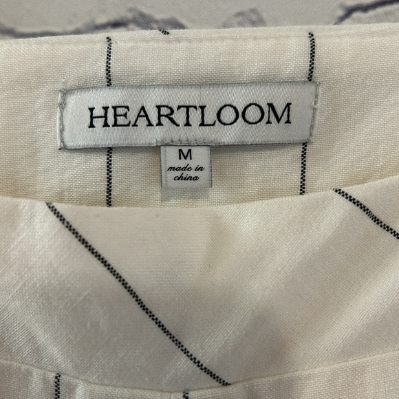 Heartloom White Striped Rhea Linen Blend Mini Dress SZ M - Picture 5 of 13